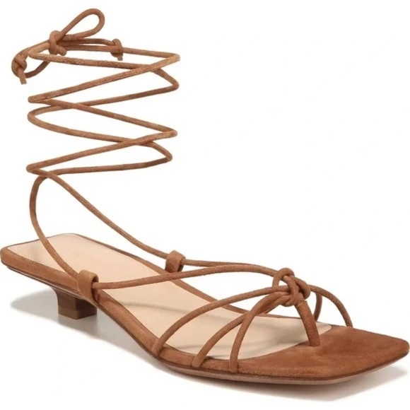 Veronica Beard Foley Suede Tie Up Sandal 6.5 - Picture 1 of 10
